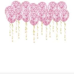 Воздушные Шары под потолок конфетти розовое