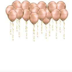 Воздушные Шары под потолок хром розовое-золото
