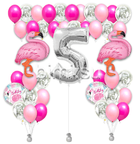 Набор с воздушными шарами Фламинго