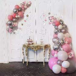 Разнокалиберная гирлянда из воздушных шаров &quot;Торжественный розовый&quot;