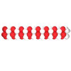 Гирлянда из воздушных шаров красная с белым 1 метр