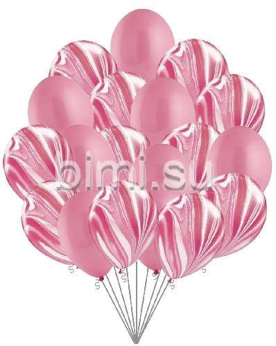 Облако из воздушных шаров с Розовыми Агатами №4