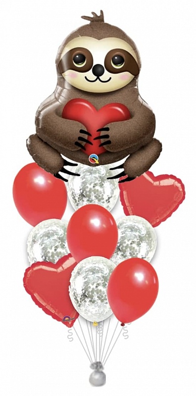 Фонтан из воздушных шаров Влюбленный ленивец малый