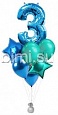 Фонтан из шаров с Синей цифрой и бирюзовым