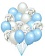 Облако из воздушных шаров &quot;Голубые и белые с конфетти&quot;