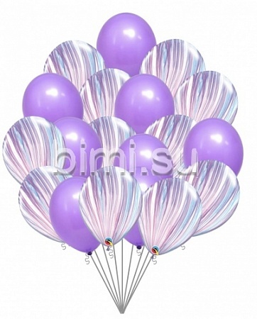 Облако из воздушных шаров с Сиреневыми Агатами №3