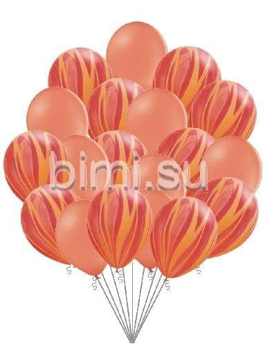 Облако из воздушных шаров с Оранжевыми Агатами №2