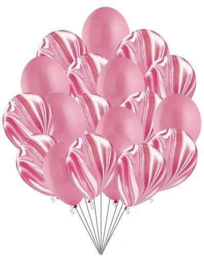 Облако из воздушных шаров с Розовыми Агатами №4
