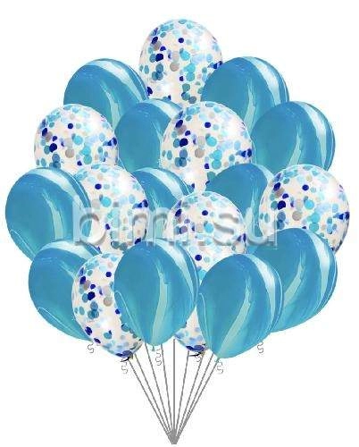 Облако из воздушных шаров с Голубыми Агатами №3